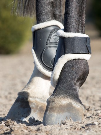 PU Tendon & Fetlock Brushing Boots Open Front Horse Exercise Leg Wrap Boots 