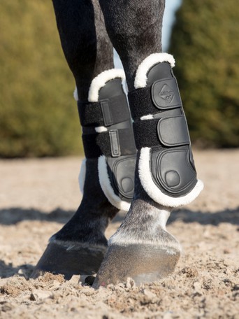 Neoprene Tendon Jumping Magnetic Fetlock Boots for horses Full Black-Art2021 