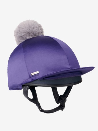GGGear Cross Country Colours Hat Silk Plum purple with Faux Fur Pom pom 