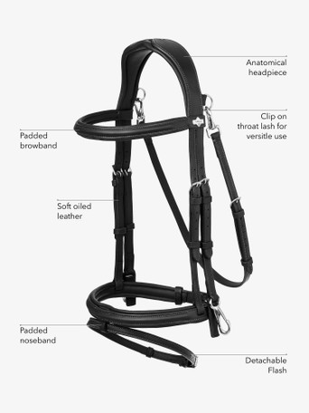 Leather Padded Bridle With FREE RUBBER Reins Black or Brown  All Sizes *£19.99* 